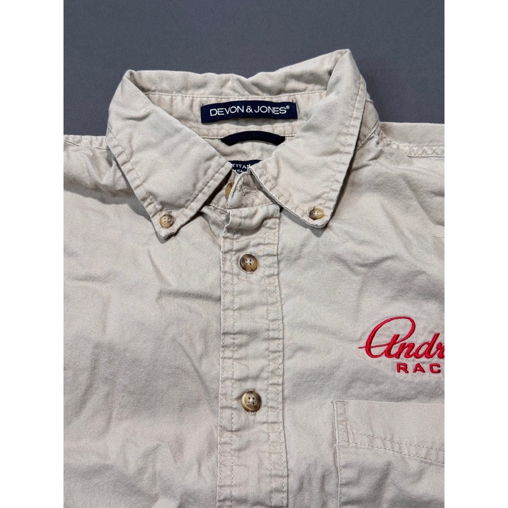 Andretti Racing Devon Jones Mens XL‎ Tan Short Sleeve Button Up Shirt - Picture 2 of 12